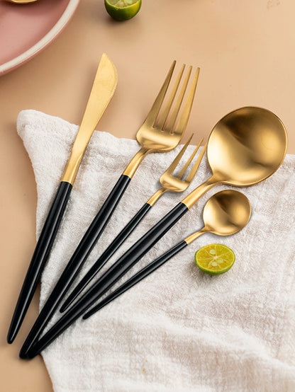 CUOTEY| 24Pcs Stainless Steel Dinnerware Set