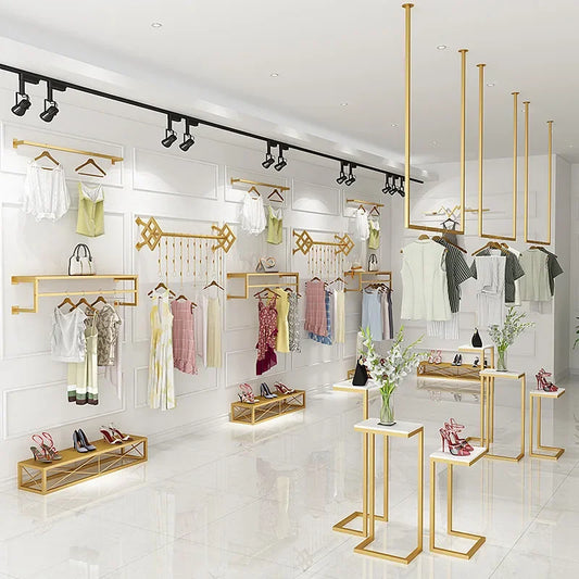 JOLIETTE| Gold Metal Clothes Racks & Wardrobe