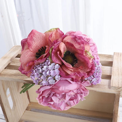 HILLAURY|  Artificial Poppy Flower Bouquet 