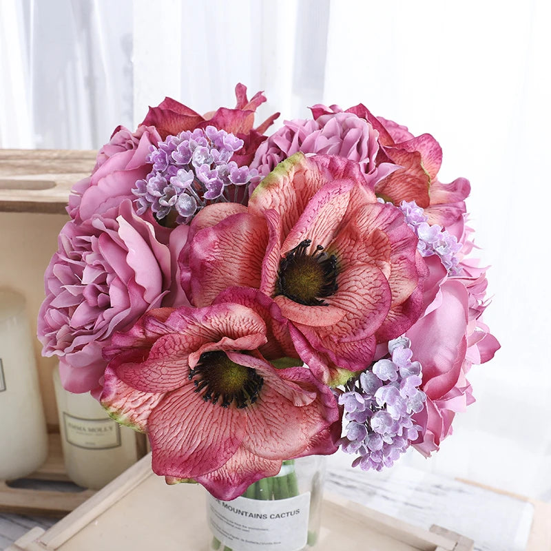HILLAURY|  Artificial Poppy Flower Bouquet 