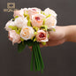 WQNJIN| 12 Heads Silk Rose Bouquet Flower
