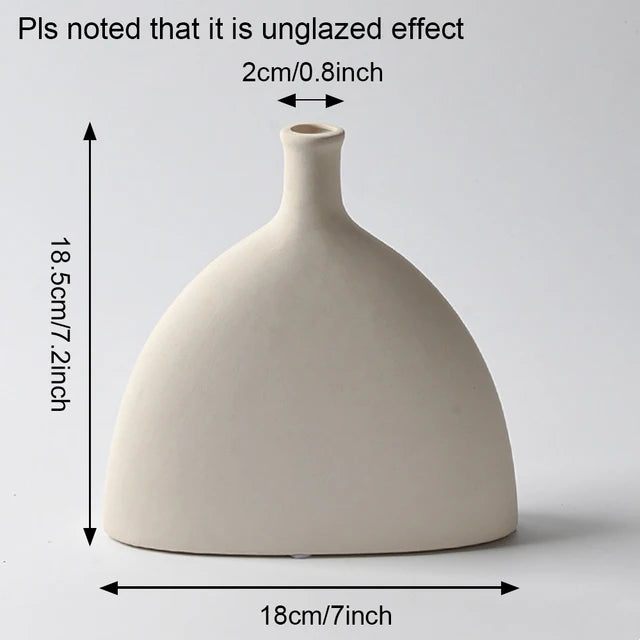 BEAFU| 1PCS White Ceramic Vase