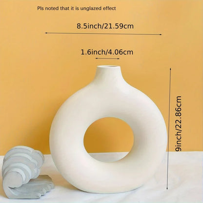 BEAFU| 1PCS White Ceramic Vase
