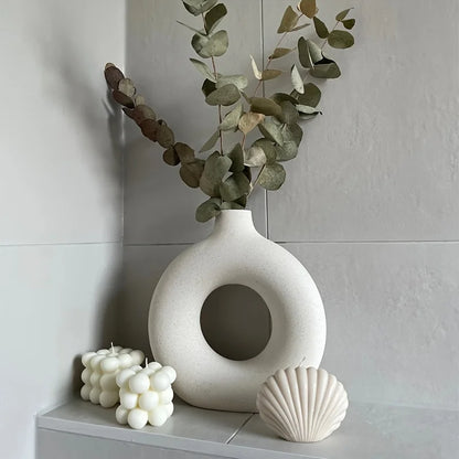 BEAFU| 1PCS White Ceramic Vase