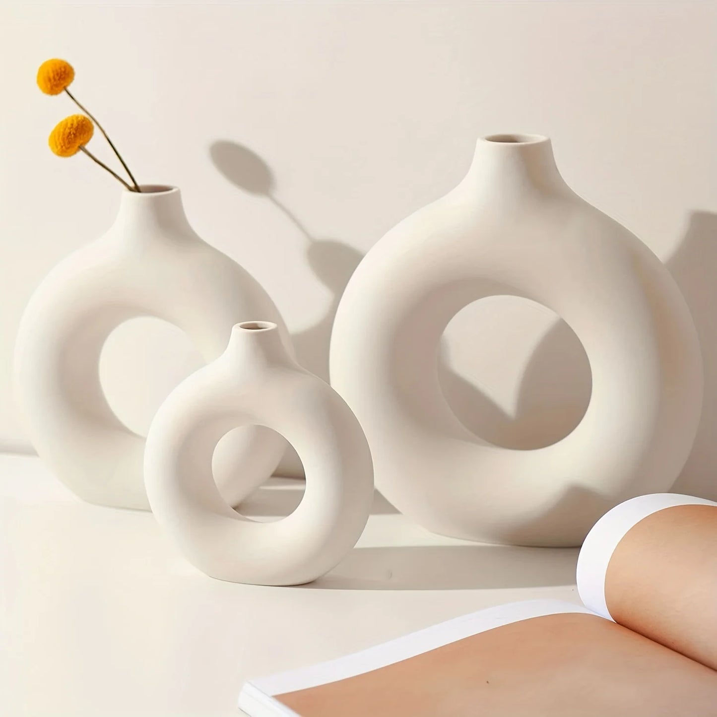 BEAFU| 1PCS White Ceramic Vase