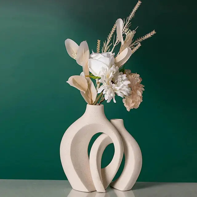 MEYHAO| White Ceramic Vase Set