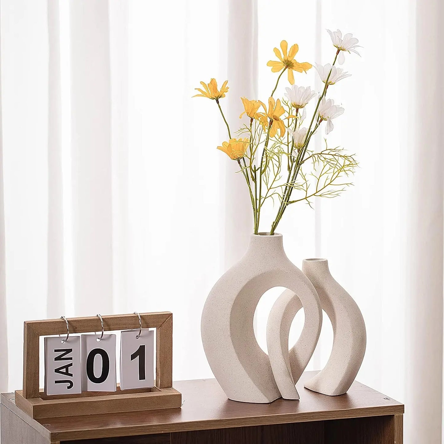 MEYHAO| White Ceramic Vase Set