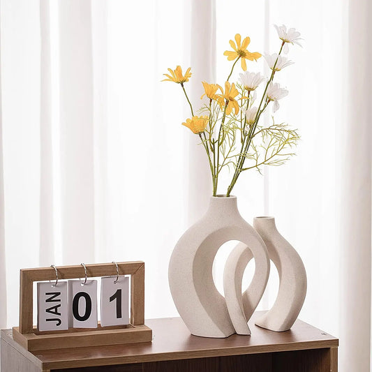 MEYHAO| White Ceramic Vase Set