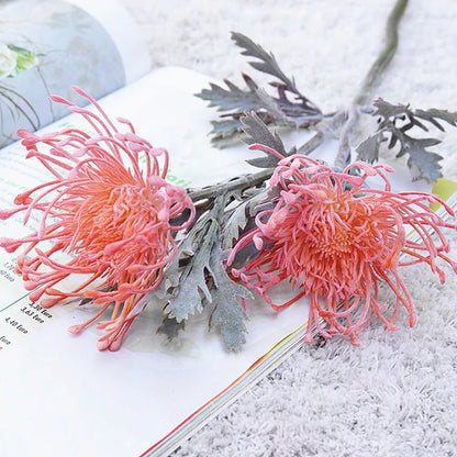 LOIUI| Artificial 2 Fork Pincushion Flowers