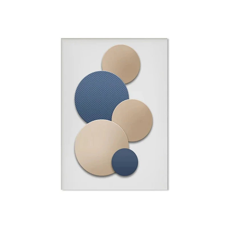 METYC| Abstract White&Blue Canvas Painting