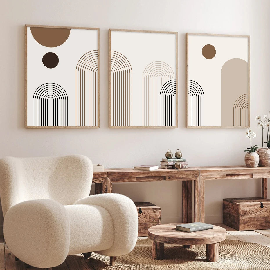 KEWTG| Abstract Geometric Line Boho Posters 