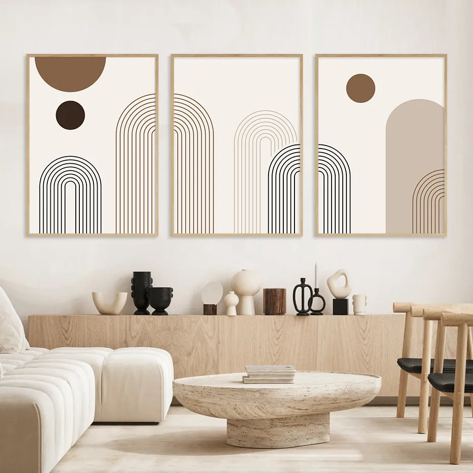 KEWTG| Abstract Geometric Line Boho Posters 