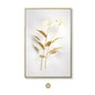 KEWTG| Scandinavian Classic Fashion Wall Art Gold White Botanical Leaves 3D HD Canvas Poster Prints Home Bedroom Living Room Decoration
