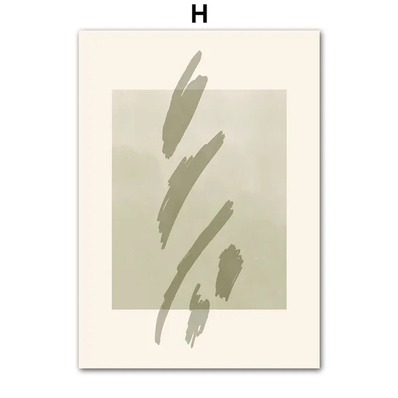 METYC| Coral Abstract  Shapes Art Canvas Painting 