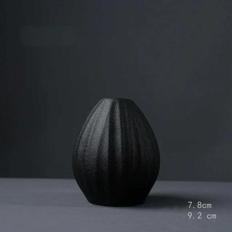 BABBO| Black Ceramic Small Vase 