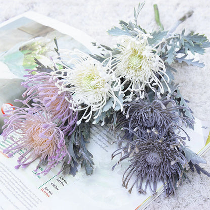 LOIUI| Artificial 2 Fork Pincushion Flowers