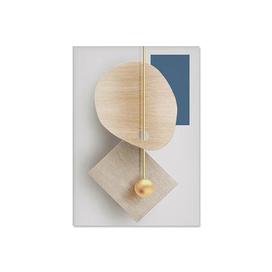METYC| Abstract White&Blue Canvas Painting