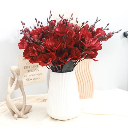 YAJIOP| 5 Forks Artificial Magnolia Flowers 
