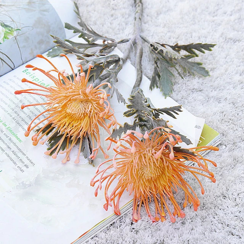 LOIUI| Artificial 2 Fork Pincushion Flowers