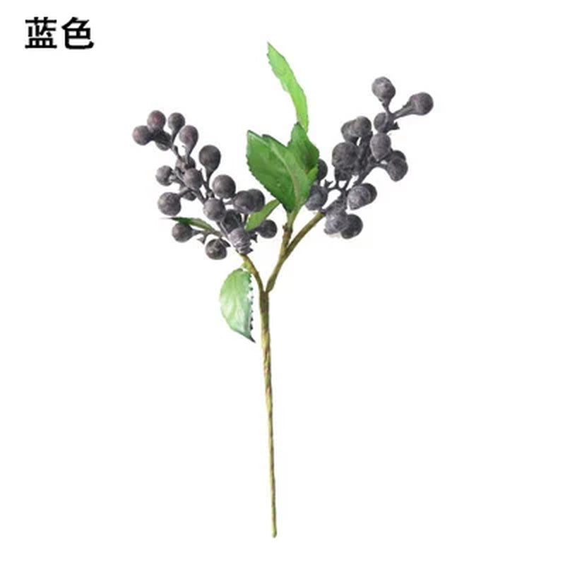Cherry Red Plum Blossom Silk Artificial Flowers Plastic Branch for Wedding Home Decor Interior Decoration Foam Berry Fake Flower