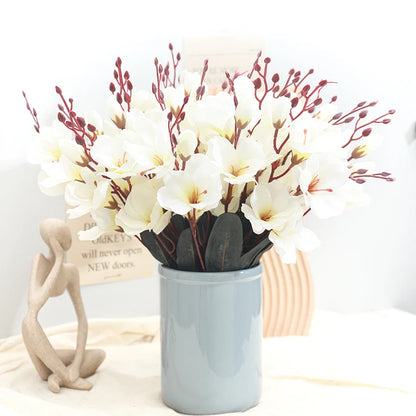 YAJIOP| 5 Forks Artificial Magnolia Flowers 
