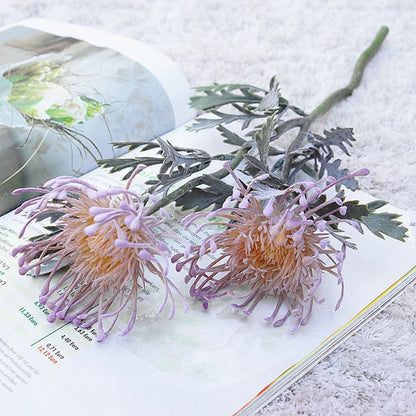 LOIUI| Artificial 2 Fork Pincushion Flowers